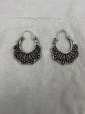 sterling silver hoop earrings crafted by artisan